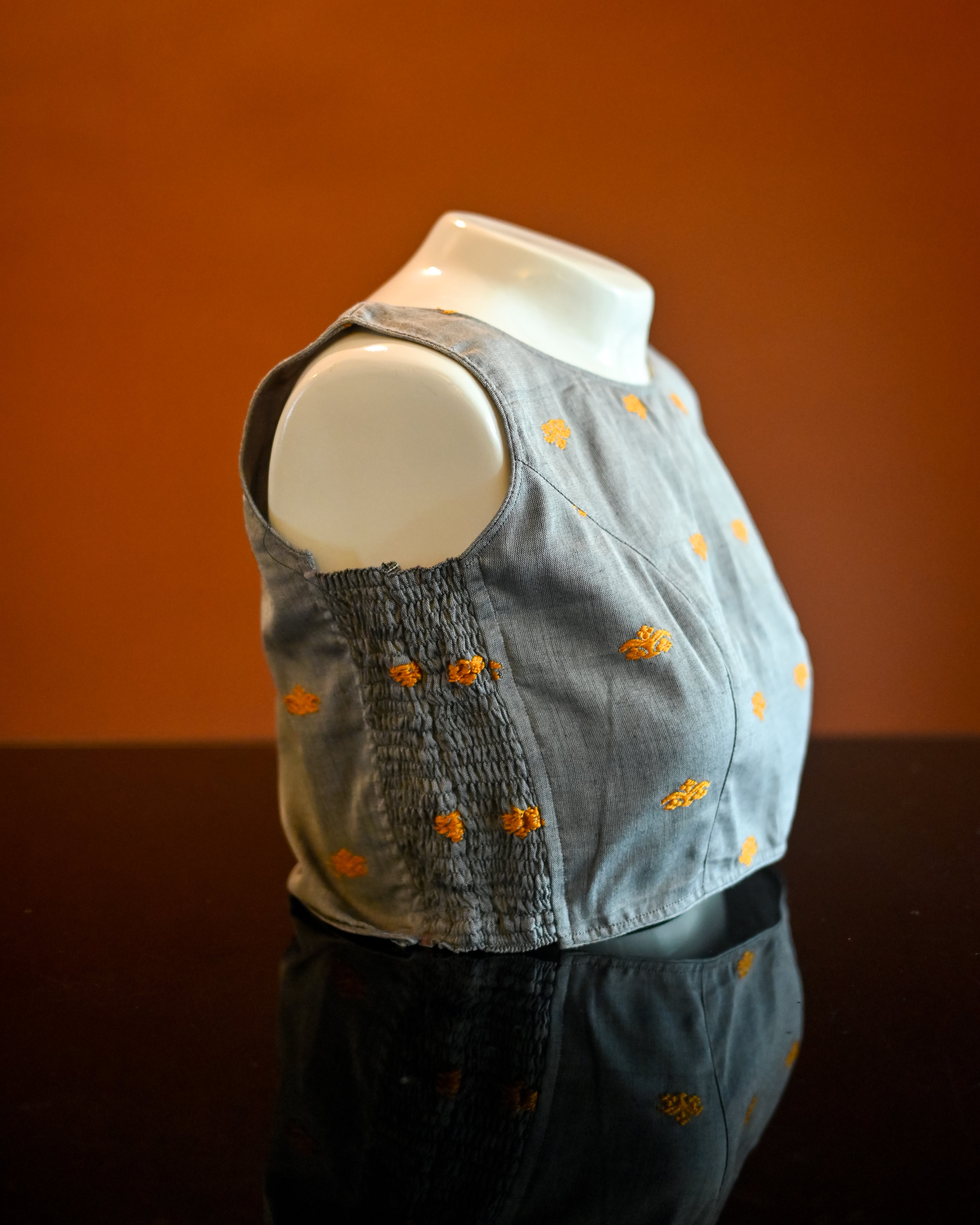 BOAT NECK STRETCHLINE BLOUSE IN BUTA DESIGN